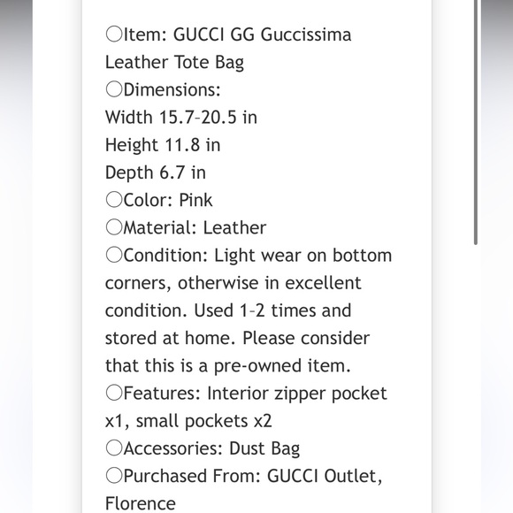 Gucci Dusty Pink Embossed Tote Bag - Picture 10 of 10